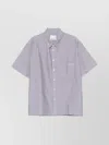 Isabel Marant Cotton Shirt With Short Sleeves And Side Slits In Gray