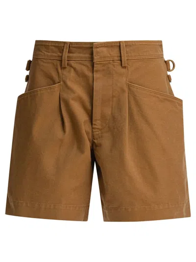 Isabel Marant Cotton Shorts In Brown
