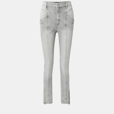 Pre-owned Isabel Marant Cotton Skinny Leg Jeans 36 In Grey