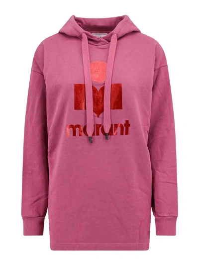 Isabel Marant Cotton Sweatshirt With Frontal Logo In Pink