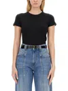 Isabel Marant Cotton Logo Print T Shirt In Black