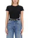 Isabel Marant Ribbed Cotton T-shirt In Black