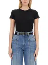 Isabel Marant Ribbed Cotton-jersey T-shirt In Black