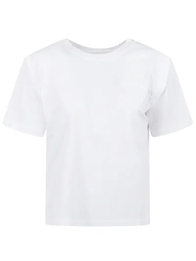 Isabel Marant Cotton T-shirt With Shoulder Pads In White