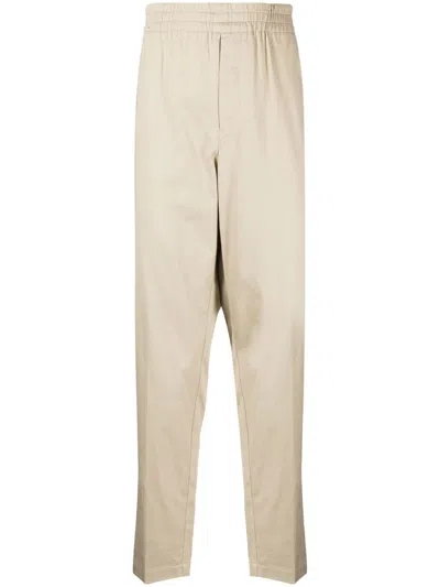 Isabel Marant Cotton Tapered-trousers In Neutral