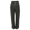 Isabel Marant Cotton Topstitch Pocketed Carpenter Pants In Black