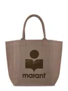 Isabel Marant Cotton Tote Bag With Prominent Logo In Brown