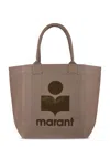 Isabel Marant Cotton Tote Bag With Prominent Logo In Brown