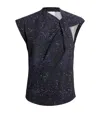 Isabel Marant Nayda Asymmetrical T-shirt With Midnight Blue Print Women In Blue