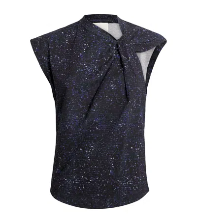 Isabel Marant Cotton Twisted Nadya T-shirt In Blue