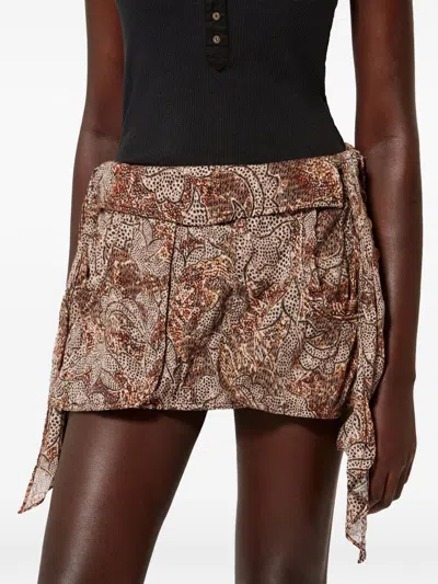 Isabel Marant Cotton Voile Skirt In Brown