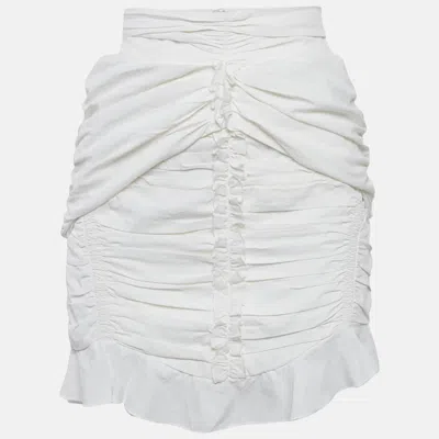 Pre-owned Isabel Marant Cotton White Ruffled Mini Skirt S