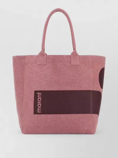 Isabel Marant Cotton Yenky Shopping Bag Rectangular Shape Top Handles In Pink