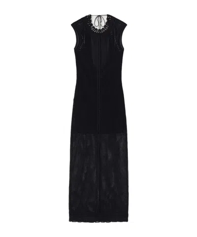 Isabel Marant Metaya Crocheted Cotton-blend Coverup In Black