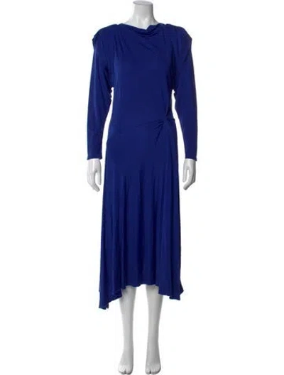 Pre-owned Isabel Marant Cowl Neck Midi Length Dress In Blue