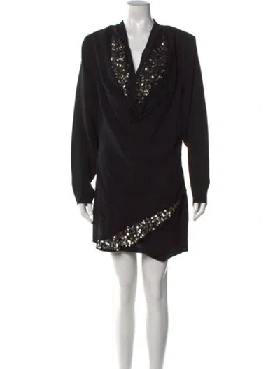 Pre-owned Isabel Marant Cowl Neck Mini Dress In Black
