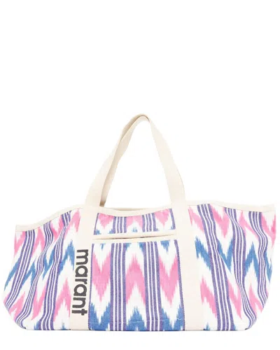 Pre-owned Isabel Marant Cream Canvas Darwen Print Graphic Logo Tote (authentic Pre-  Loved)