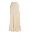Isabel Marant Women Light Beige Pleated Crepe Knit Ezra Long Skirt In Neutral