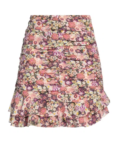 Isabel Marant Crepe  Ruffles Mini Skirts In Multi