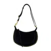 Isabel Marant Crescent-shaped Calfskin Leather Shoulder Bag In Black