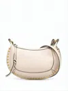 Isabel Marant Crescent-shaped Leather Crossbody Bag With Gold-tone Studs In White