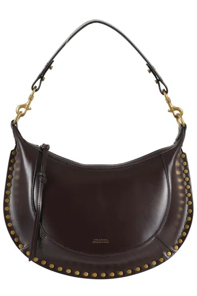 Isabel Marant Crescent-shaped Leather Shoulder Bag In Black