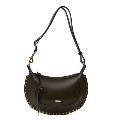 Isabel Marant Crescent Shaped Leather Shoulder Bag With Adjustable Strap In Brown