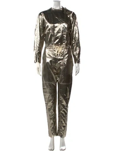 Pre-owned Isabel Marant Crew Neck Jumpsuit In Gold/metallic