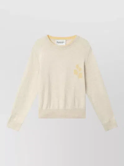 Isabel Marant Crew Neck Knit Long Sleeve Pullover In Neutral