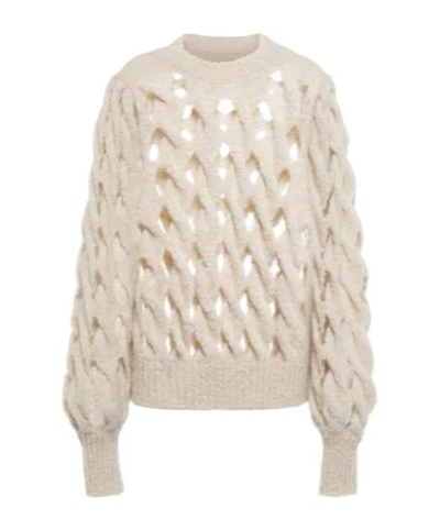 Isabel Marant Crew Neck Knit Sweater In Neutral