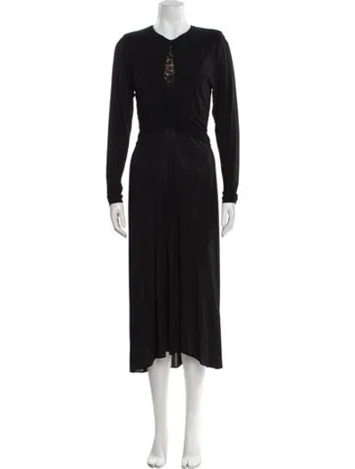 Pre-owned Isabel Marant Crew Neck Long Dress In Black