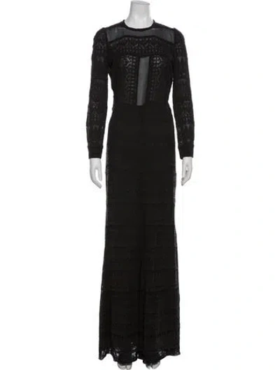 Pre-owned Isabel Marant Crew Neck Long Dress In Black