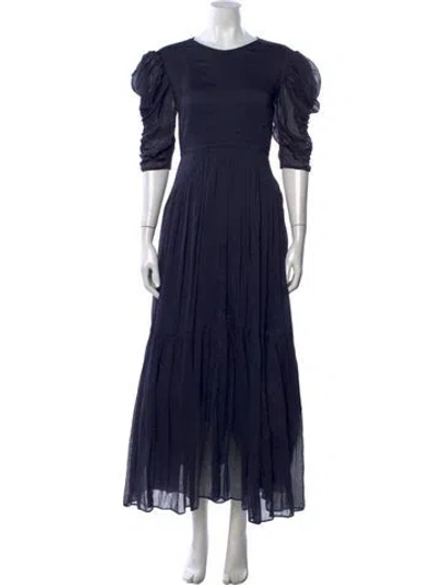 Pre-owned Isabel Marant Crew Neck Long Dress In Blue