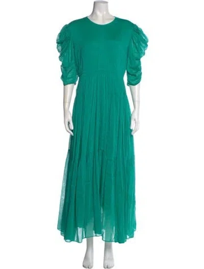 Pre-owned Isabel Marant Crew Neck Long Dress In Green