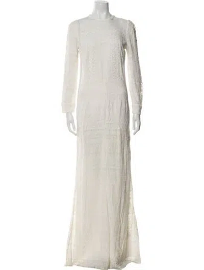 Pre-owned Isabel Marant Crew Neck Long Dress In White