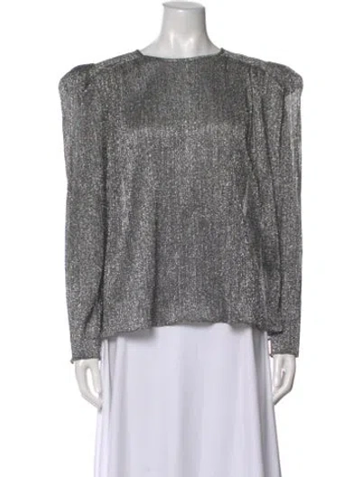 Pre-owned Isabel Marant Crew Neck Long Sleeve Blouse In Gray