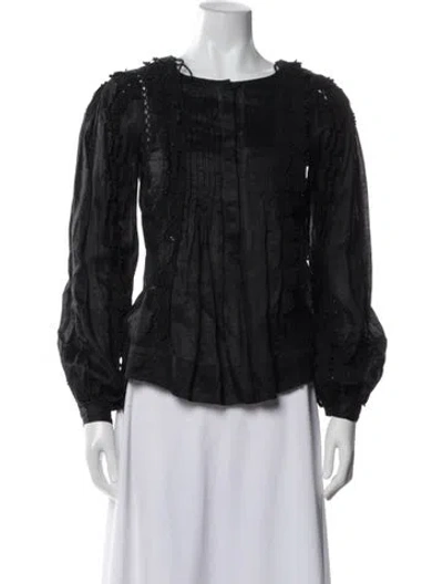 Pre-owned Isabel Marant Crew Neck Long Sleeve Blouse In Gray
