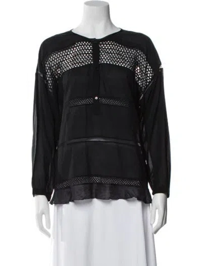 Pre-owned Isabel Marant Crew Neck Long Sleeve Blouse In Gray