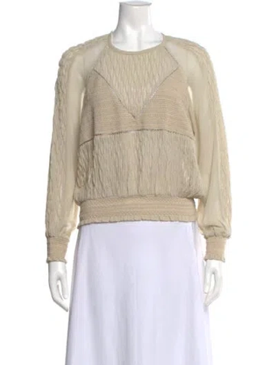 Pre-owned Isabel Marant Crew Neck Long Sleeve Blouse In Neutral