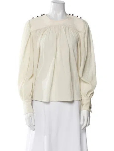Pre-owned Isabel Marant Crew Neck Long Sleeve Blouse In Neutral