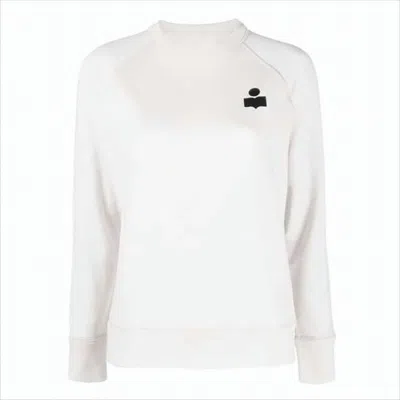 Isabel Marant Crew Neck Long-sleeved Sweatshirt With Raglan Sleeves In White