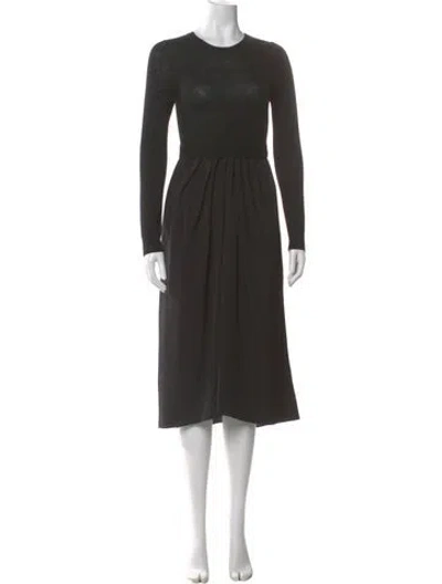 Pre-owned Isabel Marant Crew Neck Midi Length Dress In Black