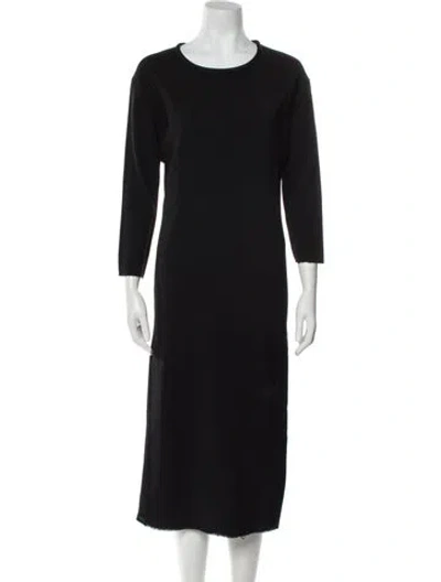 Pre-owned Isabel Marant Crew Neck Midi Length Dress In Black