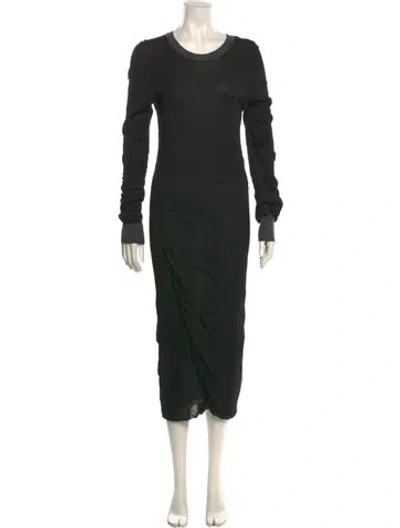 Pre-owned Isabel Marant Crew Neck Midi Length Dress In Black