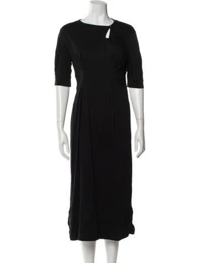 Pre-owned Isabel Marant Crew Neck Midi Length Dress In Black