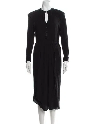 Pre-owned Isabel Marant Crew Neck Midi Length Dress In Black
