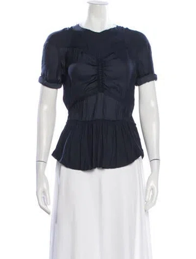 Pre-owned Isabel Marant Crew Neck Midi Length Dress In Blue