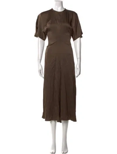 Pre-owned Isabel Marant Crew Neck Midi Length Dress In Brown