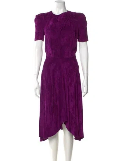 Pre-owned Isabel Marant Crew Neck Midi Length Dress In Purple