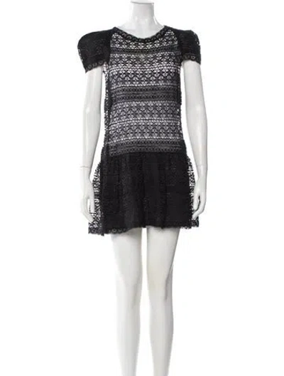 Pre-owned Isabel Marant Crew Neck Mini Dress In Black